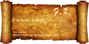 Farkas Kenéz névjegykártya